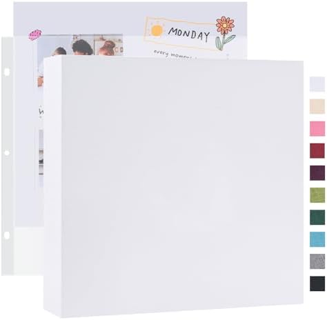 Mublalbum 12x12 Inch 3 Ring DIY Scrapbook Photo Album 40 Pages, White by Mublalbum