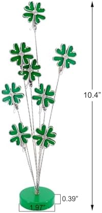 8-Branch Family Tree Picture Frame Holder, Card Photo Clips Holder Desk Stand for Memo Paper Note Photo Christmas Wedding Card Display (Green Clover) - Image 3