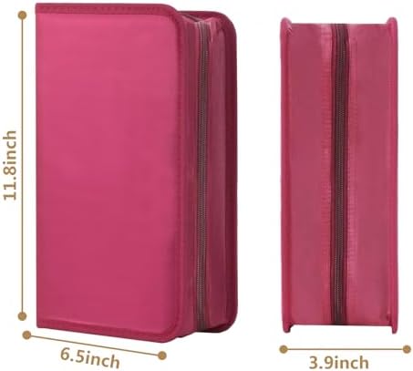 DVD Case CD Storage,128 Capacity CD Cases Holder DVD Storage Case Holders CD DVD Disc Case Storage Wallet Binder for Car Home Office Travel (128 Red) - Image 2
