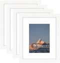 8x10 Picture Frame Set of 4 with Real Glass, Wall & Tabletop Display by SZYUU