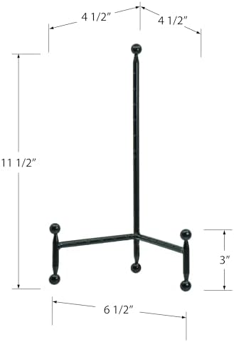 Red Co. Decorative Tripod Plate Stand and Art Holder Easel in Black Finish - 11.5" h - Image 6