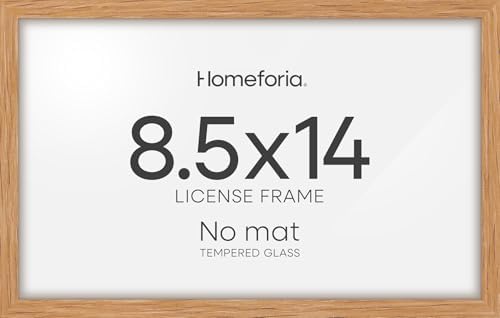 Homeforia 8.5x14 Natural Oak Marriage License Frame, High-End Wood, Glass by Homeforia