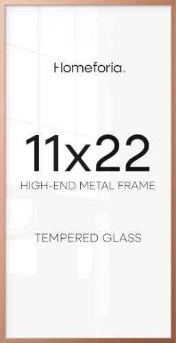 Homeforia 11x22 Rose Newspaper Picture Frame, High-End Metal, Glass by Homeforia