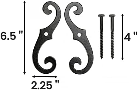 Renovators Supply Manufacturing Decorative S Style Window Shutter Dogs, Cast Aluminum, Rust Resistant Powder Coated, Includes Mounting Screws, 6.5 Inches, Pack of 20 Pairs - Image 2