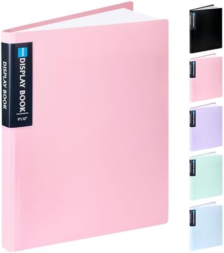 Sooez Art Portfolios 9"x12", 40 Pockets Large Portfolio Folder Display by Sooez