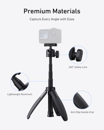 TELESIN 44cm/17.3" Mini Selfie Stick Tripod for DJI Osmo Action 6 Nano Xtra - Image 6
