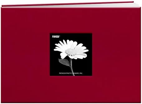 Pioneer 5 Inch by 7 Inch Postbound Fabric Frame Front Memory Book, Apple Red by PioneerPhotoAlbums