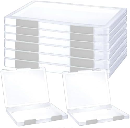 LonlyEagle 6 Pcs Clear A4 File Portable Project Case, Plastic Storage Box for 8.5" x 11" Letter Paper, Scrapbook Paper Storage Boxes Documents Magazines Holder by LonlyEagle