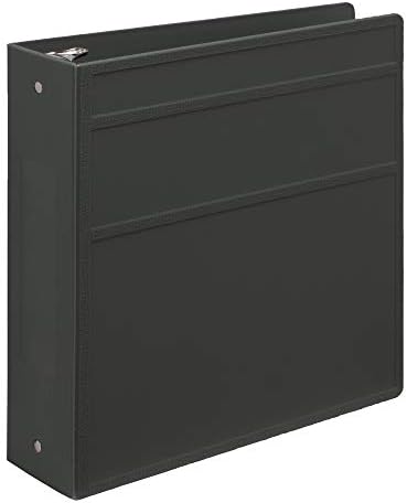 Carstens 3-Inch Heavy Duty 3-Ring Binder - Side Opening, Charcoal Gray, Durable Plastic, Precision No-Gap Rings, Waterproof Cover, No Pockets, Holds 400 Letter Sheets, BPA-Free, Made in USA (1739-3R) by Carstens