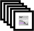 Americanflat 7x7 Picture Frame 5-Pack - Matted to 4x4 - Black by Americanflat