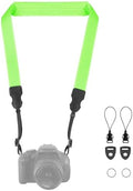 FIEIL Neck Strap Silicone Camera Straps - Padded Camera Strap, 1.5" Wide Adjustable Nylon Shoulder Strap - Compatible with Canon, Nikon, Sony, and More DSLR and Mirrorless Cameras (Fluorescent Green) by FIEIL