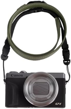 VOVMOEYA Camera Neck Strap,G7X MARK III body strap PU Shoulder Adjustable Strap for photographers for Fujifilm/for Nikon/for Canon/for Sony/for Minolta/for Panasonic/SLR/DSLR Cameras Texture-Green by VOVMOEYA