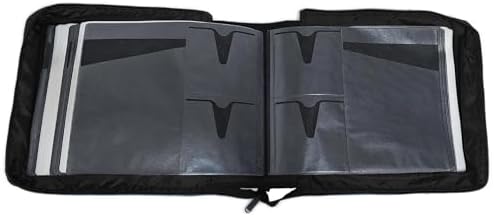 DVD CD Storage Case with Extra Wide Title Cover Pages for Blu Ray Movie Music Audio Disk (Portable Carrying Binder Holder Wallet Album Home Organizer Shelf)- Black, 192 Disk Units, 96 Booklet Pockets - Image 5