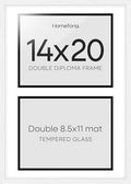 Homeforia 14x20 Black Oak Diploma Frame, High-End Wood, 8.5x11 Mat, Glass by Homeforia