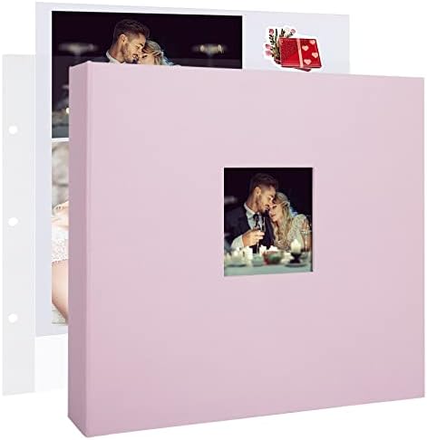 1DOT2 12x12 Inch 3 Ring DIY Scrapbook Photo Album, Pink by 1DOT2