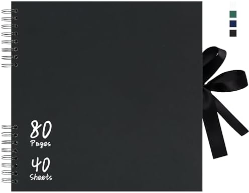 Vienrose 12x12 Scrapbook Album Photo DIY Black Thick Kraft 80 Pages by Vienrose
