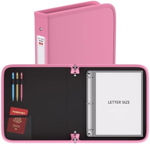 Fireproof 3 Ring Binder with Zipper, 1.5" D Rings Holds 375 Sheets - Image 3