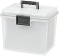 IRIS USA WeatherPro Portable File Box Organizer, 19 Qt. Pearl by IRISUSA
