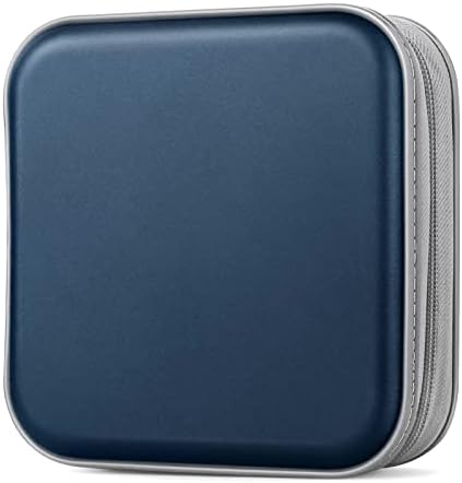 CD/DVD Case Wallet, 48 Capacity, Dark Blue, Portable, Lightweight, Durable Plastic and Non-Woven Fabric Material by Bivisen
