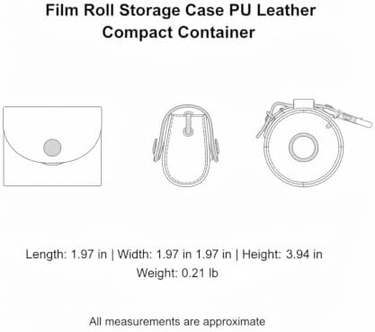 Compact PU Leather Film Roll Case for 35mm & 120 Format - Portable Storage Pouch with Keychain Loop - Image 7