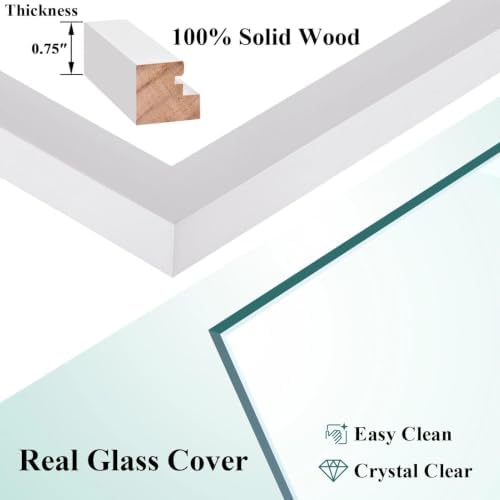 RPJC 9x12 Solid Wood Picture Frame Real Glass Cover White - Image 7