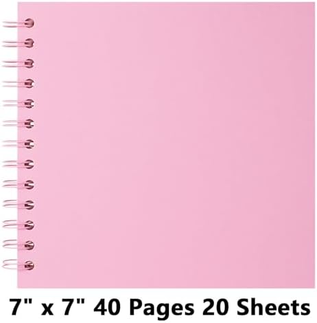 DIY Scrapbook Photo Album,40 Pages,7x7 Inch,Pink - Image 5