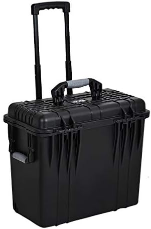 MEIJIA Rolling Waterproof Hard Protective Case, Hard Camera Case with Retractable Pull Handle and Wheels,Customizable Fit Foam Inserted, Black,19.88X12.01 X18.11 inches by MEIJIA