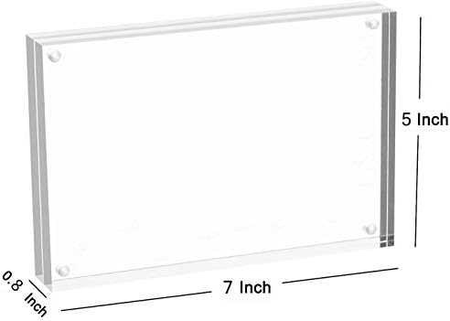 Meetu Acrylic Picture Frame 5x7 Tabletop Photo Frame Magnetic Double Sided Frame Free Standing Desktop for Display Document, Certificate, Photograph, Artwork in Office Room - Image 2