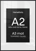 Homeforia A2 Black Picture Frame, High-End Metal, A3 Mat, Glass by Homeforia
