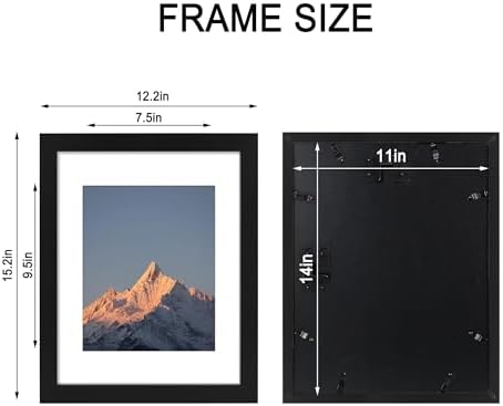 11x14 Picture Frame Set of 4 with Real Glass, Wall Mount - Image 7