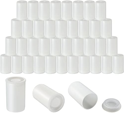 JOVITEC 100 Pcs Plastic Film Canister Holder 35 mm Empty Camera Reel Containers Storage Containers Case with Lids for Small Accessories Fish Hook Film Beads(White) by Jovitec