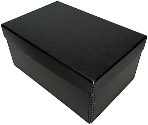 Lineco Archival Photo Storage Box, with Removable Lid, 5"x7"x12", Black by Lineco