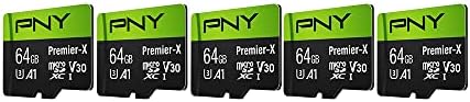 PNY 64GB Premier-X C10 U3 V30 A1 microSDXC Flash Memory Card 5-Pack, UHS-I - Image 2