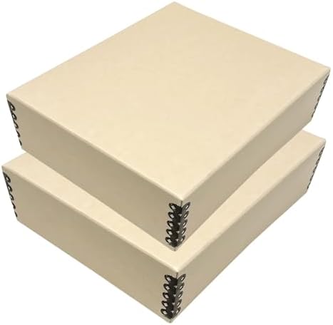 Lineco Drop Front Archival Storage Box, 8.75x10.75x3 in, Tan, 2 Pack by Lineco