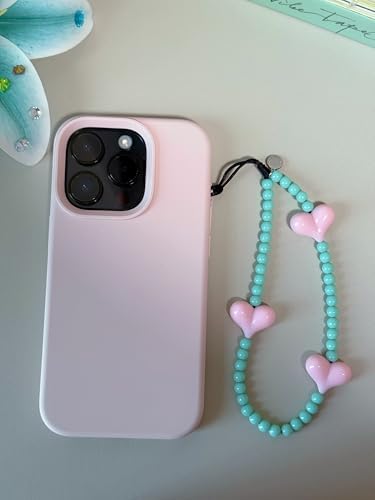 Drawwind Phone Charm Beaded Wristlet Strap Universal Cell Phone Lanyard Cute Bracelet Wrist Strap Beaded Chain String Handmade Accessories for Case Camera Bags (Love Hearts) - Image 2