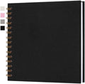 8x8 Inch Scrapbook DIY Photo Album, 20 Sheets (40 Pages), Black by Hiwhy