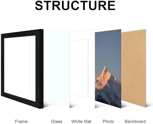 8x10 Picture Frame Set of 4 with Real Glass, Wall & Tabletop Display - Image 3