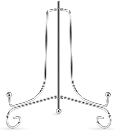 Artliving Plate Stands for Display, 6 Inch Decorative Plate Holder, Metal Picture Stand for Table, Small Easels for Display Card, Photo, and PSA Slab - Ideal for Party and Wedding (Silver, 2 Pack) by Artliving