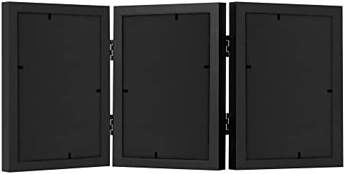 Americanflat 5x7 Hinged Triple Picture Frame - Engineered Wood - Black - Image 5