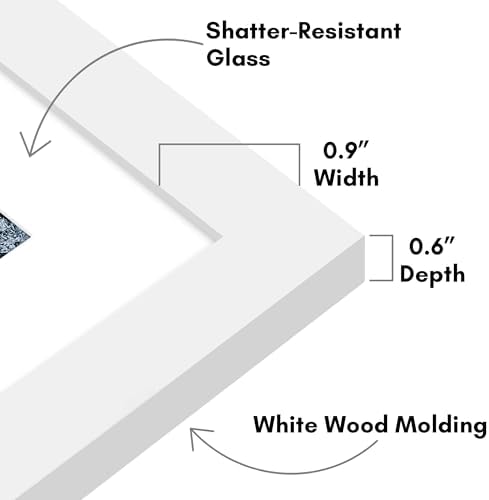 Americanflat 6x8 Picture Frame - Matted to 3x5 - Engineered Wood - White - Image 3