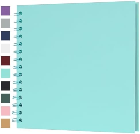 Scrapbook Album 8x8 Inches 40 Pages Hardcover Kraft Paper LightBlue by Bonyomor