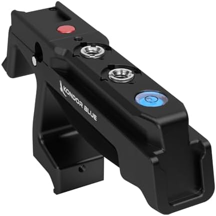 KONDOR BLUE Talon XL NATO Top Handle with REC Trigger for Camera Cages, Dual NATO Rail, 3/8-16 ARRI-Style Mounts, Cold Shoe Slots, Remote REC Button, Ergonomic Grip, Bubble Level, Black - Image 3