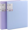 2Pcs Binder with Plastic Sleeves，A4 Art Portfolio Display 120 Pages, Portfolio Folder for Certificate Binder Organizer by acDesign