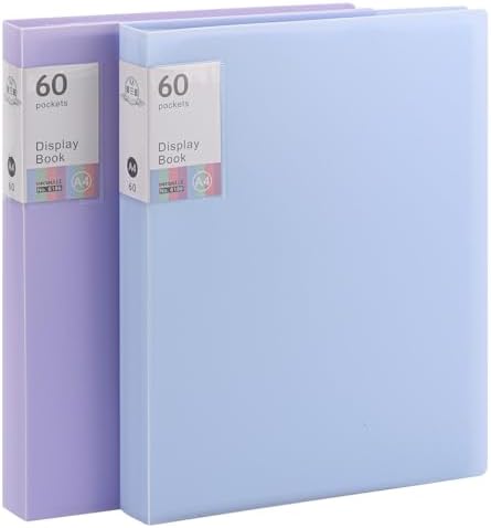 2Pcs Binder with Plastic Sleeves，A4 Art Portfolio Display 120 Pages, Portfolio Folder for Certificate Binder Organizer by acDesign