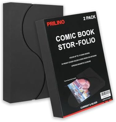 2-Pack Black Comic Book Stor-Folio - Storage Box for Current and Silver Age Comics, Portable Folio With Strong Magnetic Closure, Ideal for Conventions by Unknown