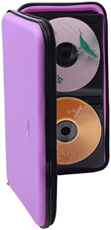 CD Case, 72 Capacity Heavy Duty Wallet, DVD Case Holder for Car, Hard Shell Sturdy,Disk Holder,Binder, Booklet, Protective Blu-ray Wallet (72 Capacity,Purple) - Image 6