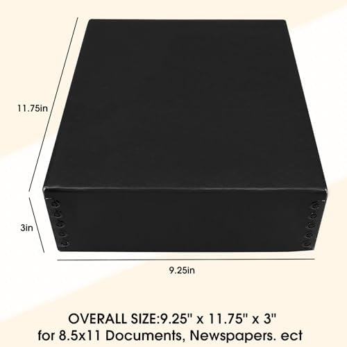 Golden State Art, Drop Front Archival Storage Box, 9.25"x11.75"x3"-Black - Image 3