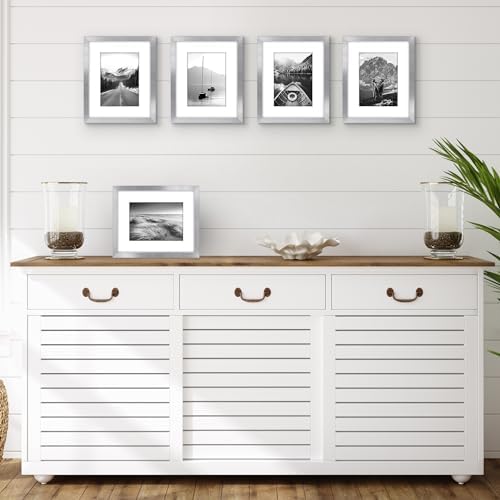 Americanflat 8x10 Picture Frame 5-Pack - Matted to 5x7 - Silver - Image 5
