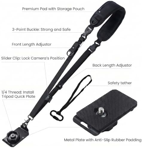 waka Camera Neck Strap with Quick Release and Safety Tether - Image 2