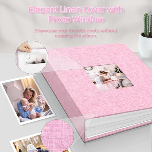 popotop Photo Album 4x6-100 Photos Photo Books with 100 Vertical Pockets,Linen Cover Albums for Family Wedding Anniversary Baby Vacation Pictures - Image 2